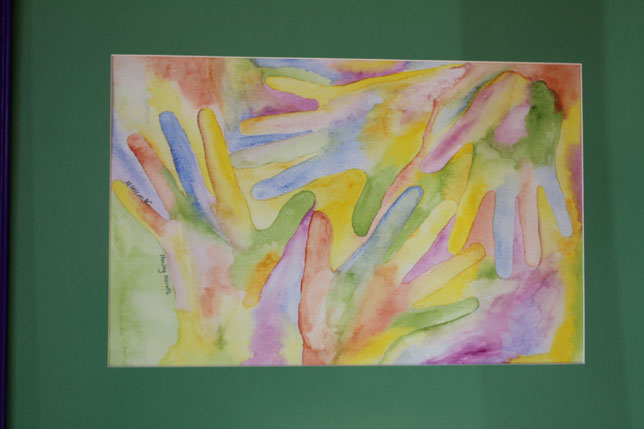 abstract painting of hands, Rideau Town Dental Care Kingston, ON